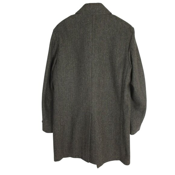 Adams Row Brown Wool Tweed Overcoat Top Coat Vintage Luxury Size 42 Made In USA - Picture 4 of 9